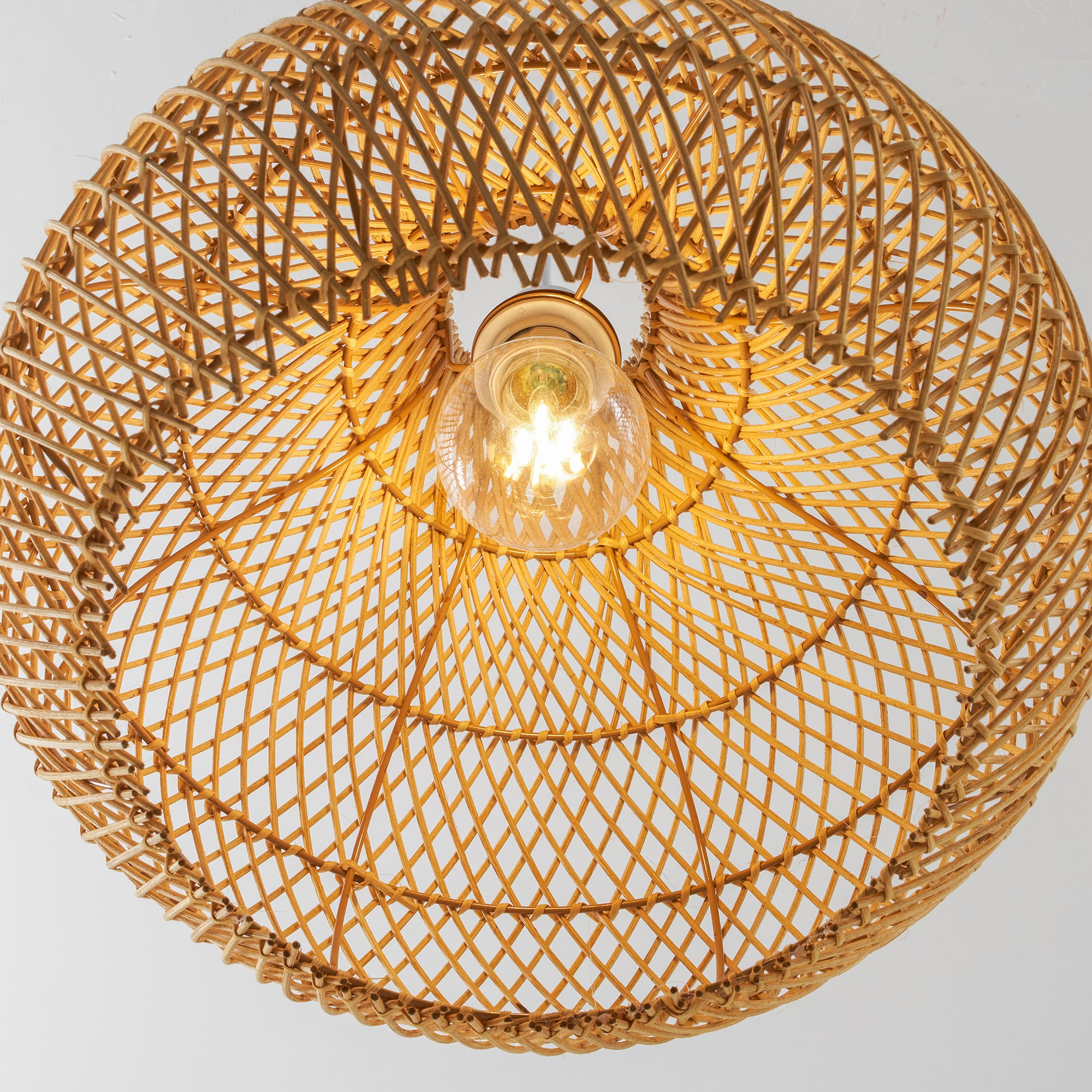 Black Rattan Pendant Light for Kitchen Island & Dining Room