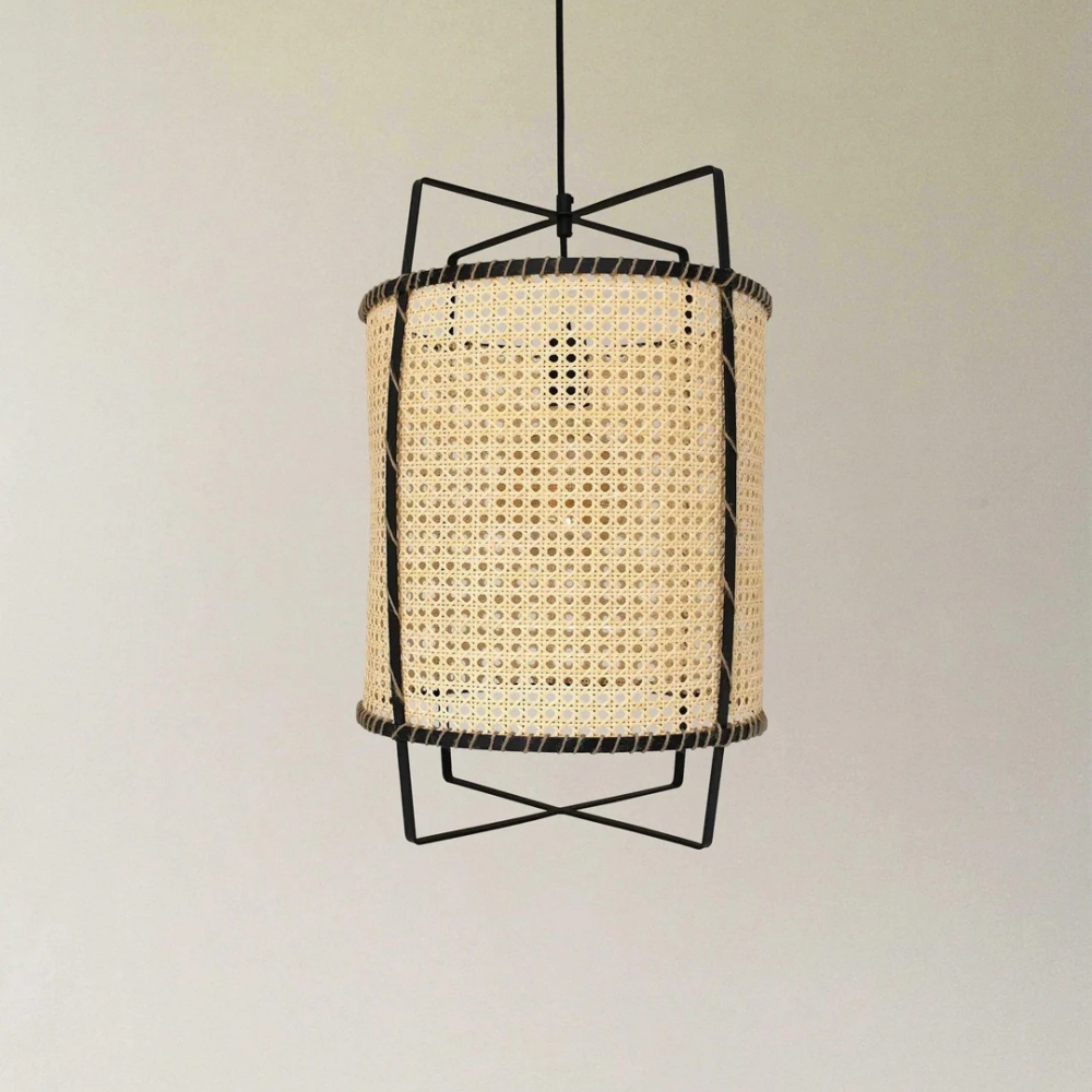 Wabi-Sabi Style Rattan Cane Pendant Light