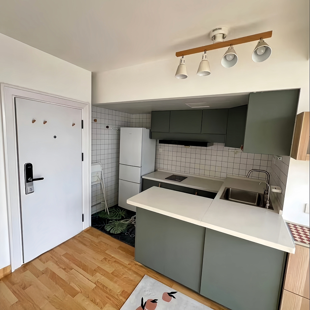 Japanese Style Solid Wood Track Multi Head Ceiling Light