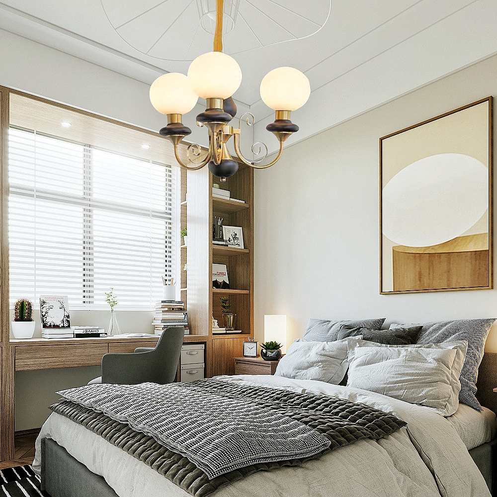 French Retro Pastoral Style Cream Bedroom Living Room Multi Head Chandelier