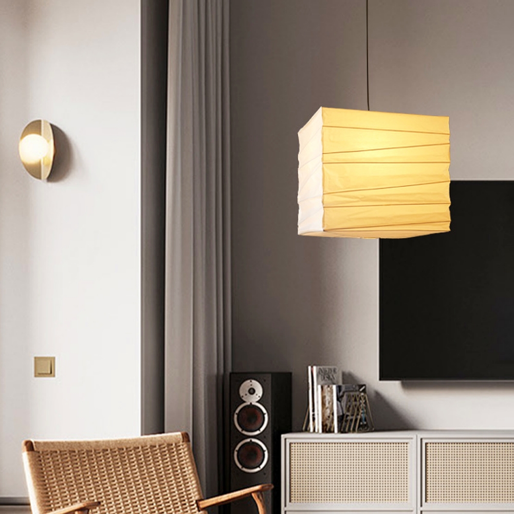 Japanese Style Paper Art Square Pendent Lamp