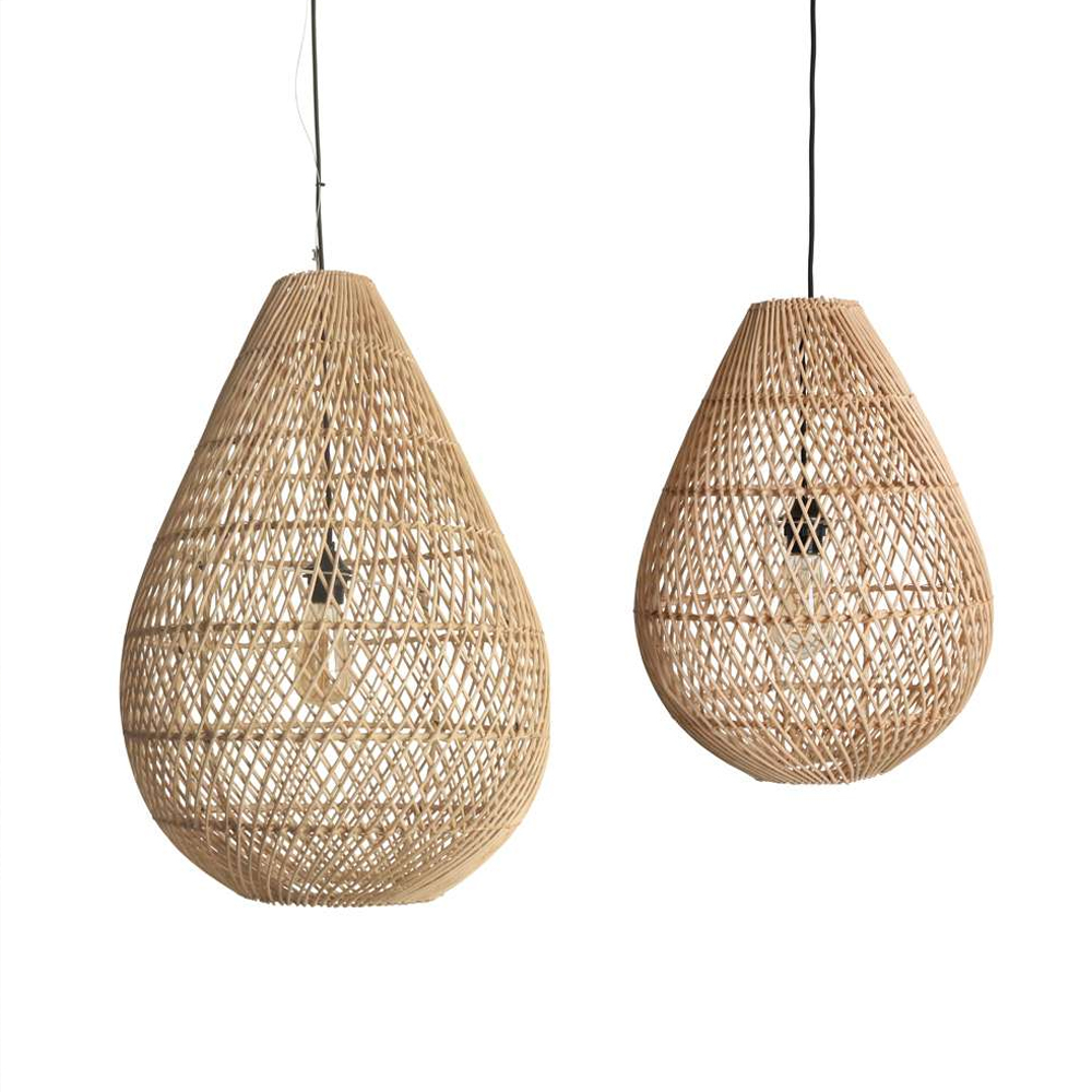 Handmade Rattan Chandelier Tear Shape Lantern Pendant Lamp