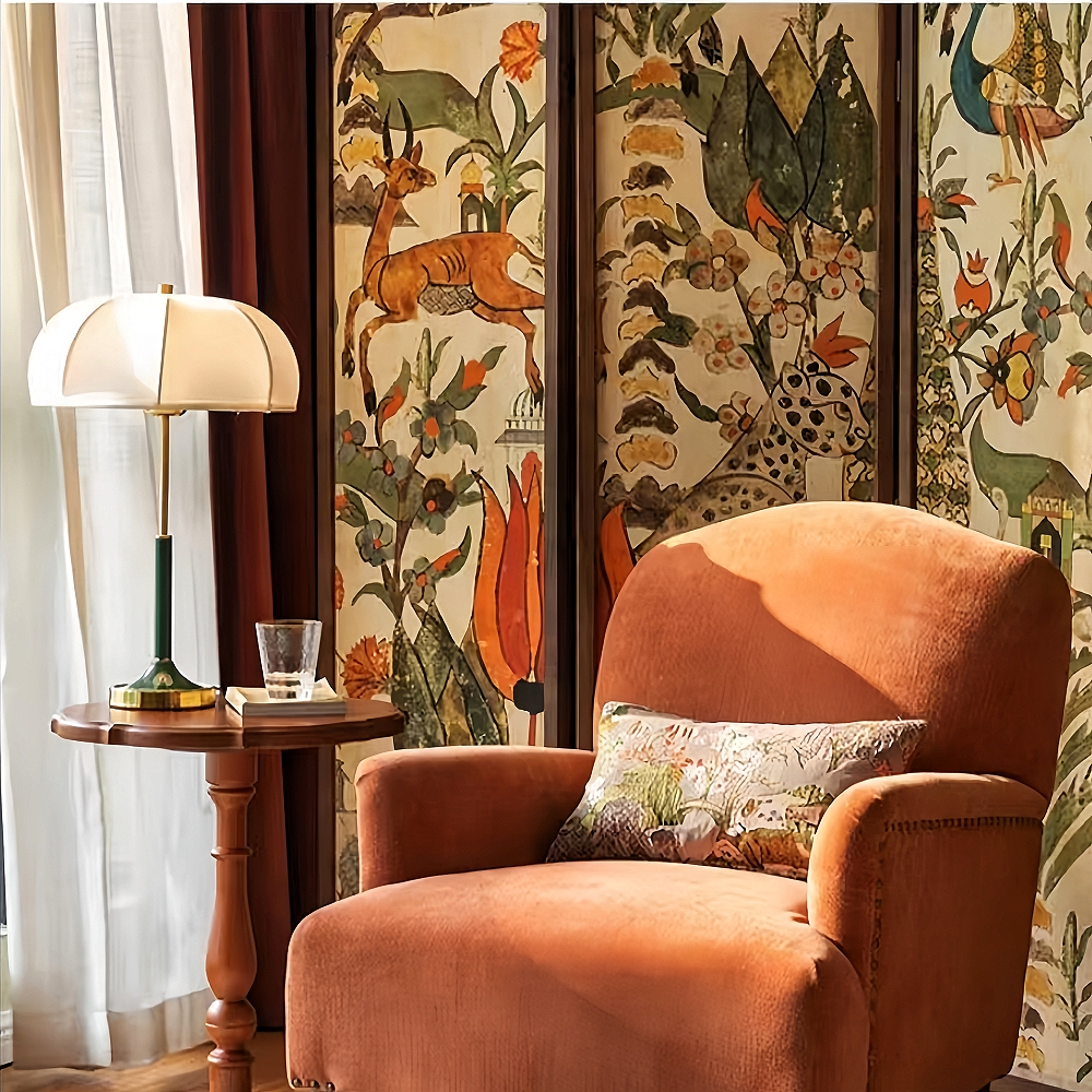 Mid Century Modern Table Lamp With Green Base