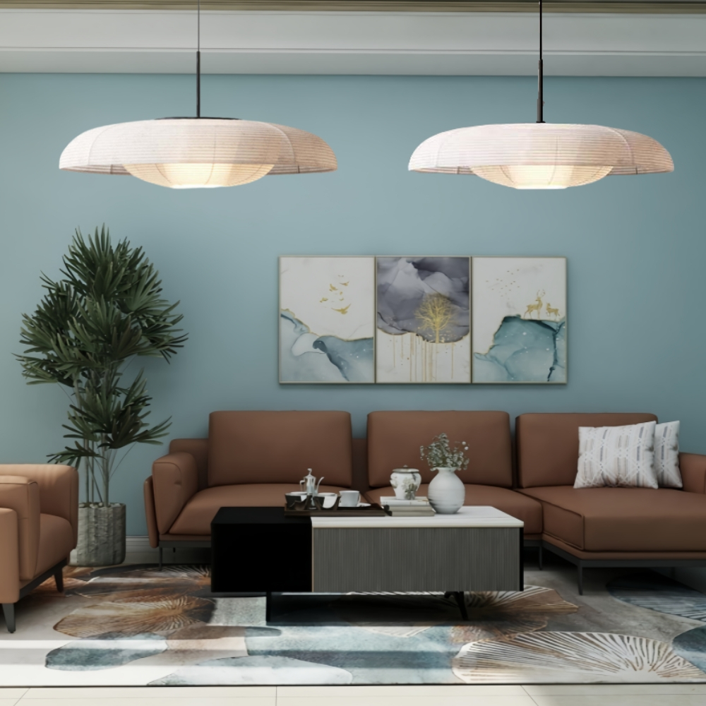 Japanese Wabi Sabi Style Designer Creative Fabric Large Pendant Light