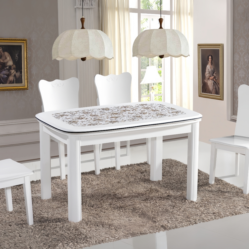 French Retro Patterned Fabric Bedroom Pendant Light