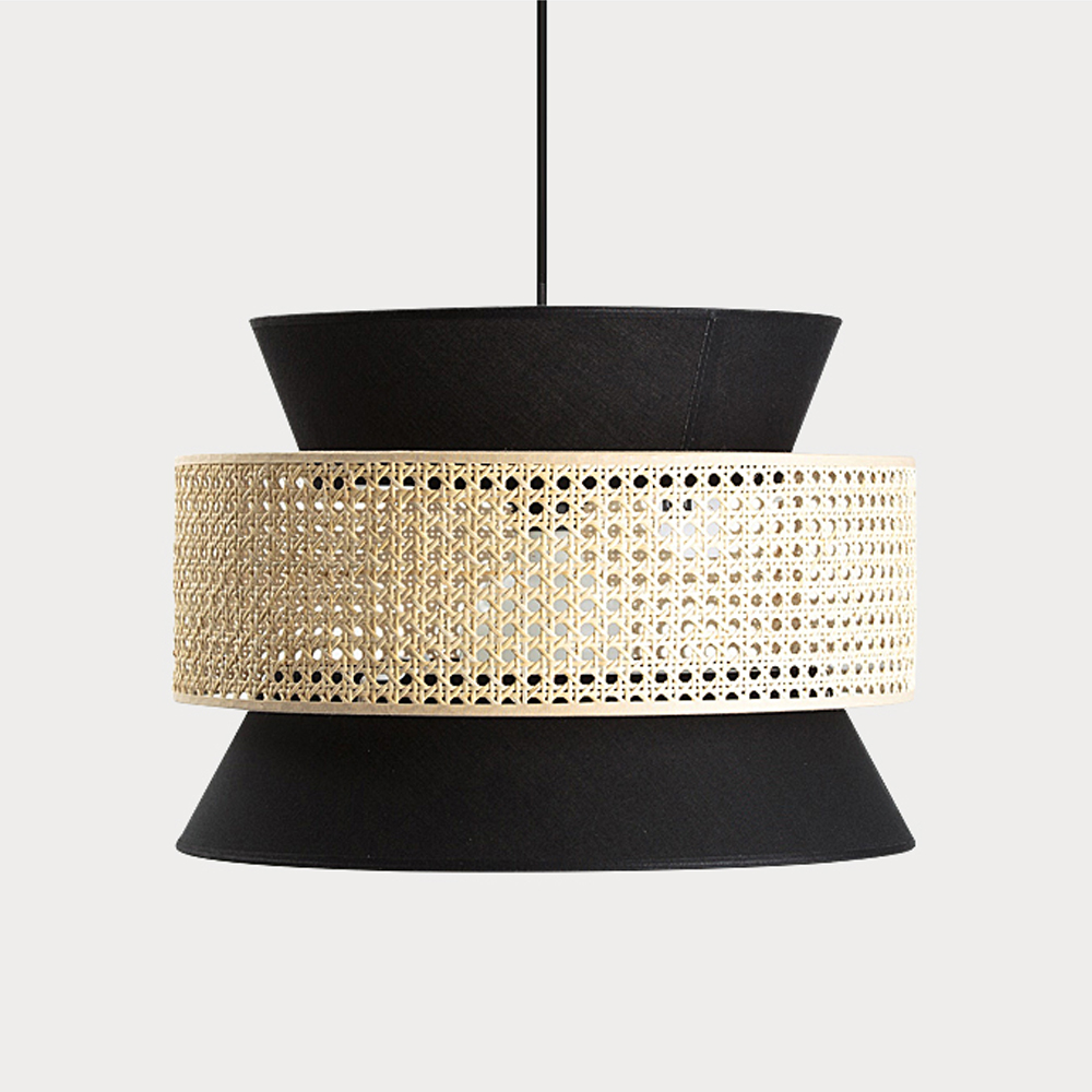 Hand-Woven Home Decor Rattan Tiered Chandelier Red, Blue Modern Wicker Light Pendant