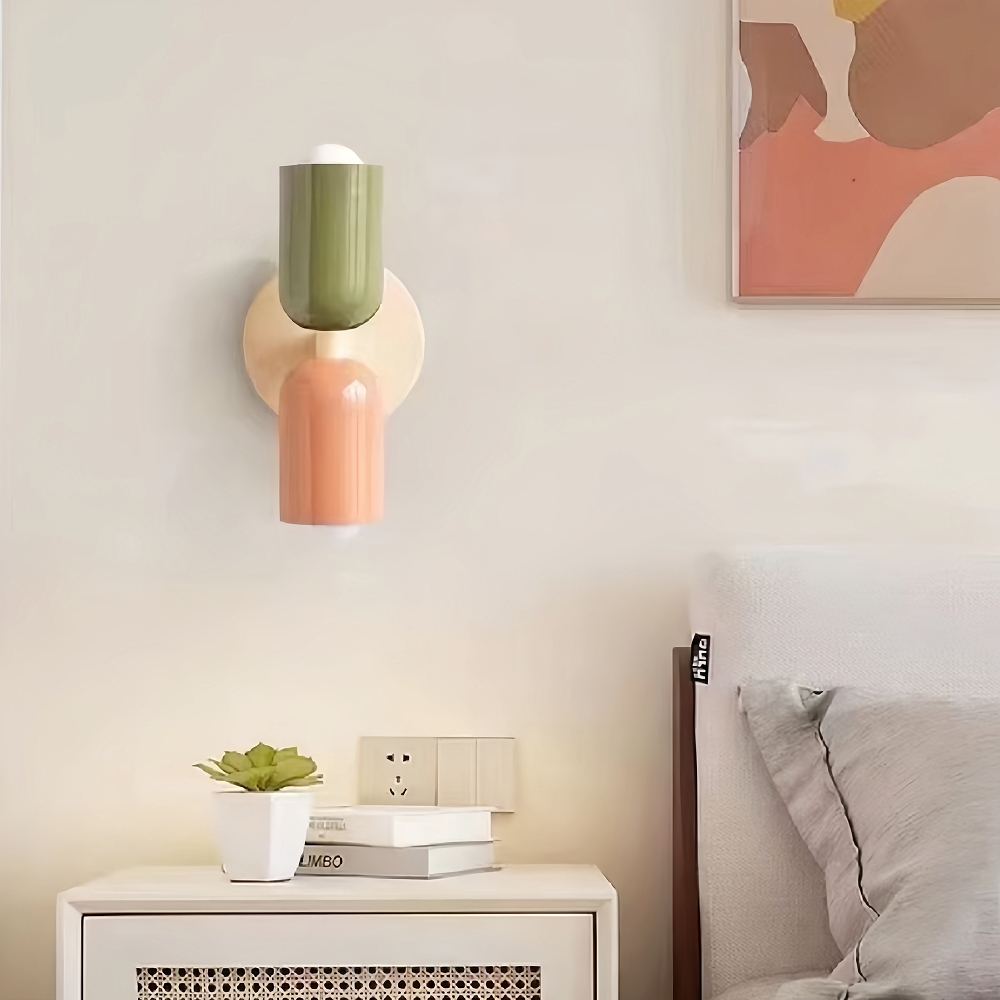 Morandi Color Retro Double Head Creative Home Decoration Wall Lamp