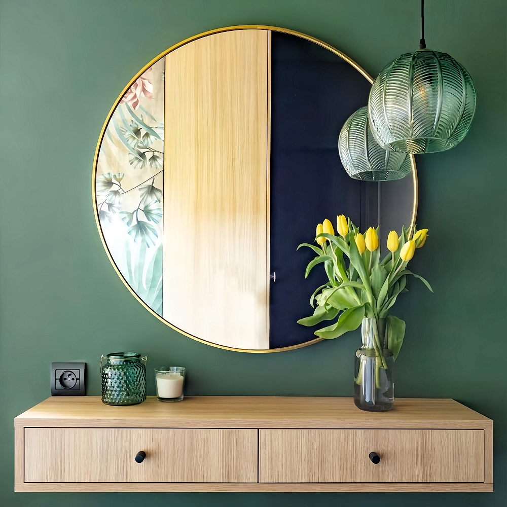 Creative Artistic Green Leaf Patterned Glass Pendant Light 