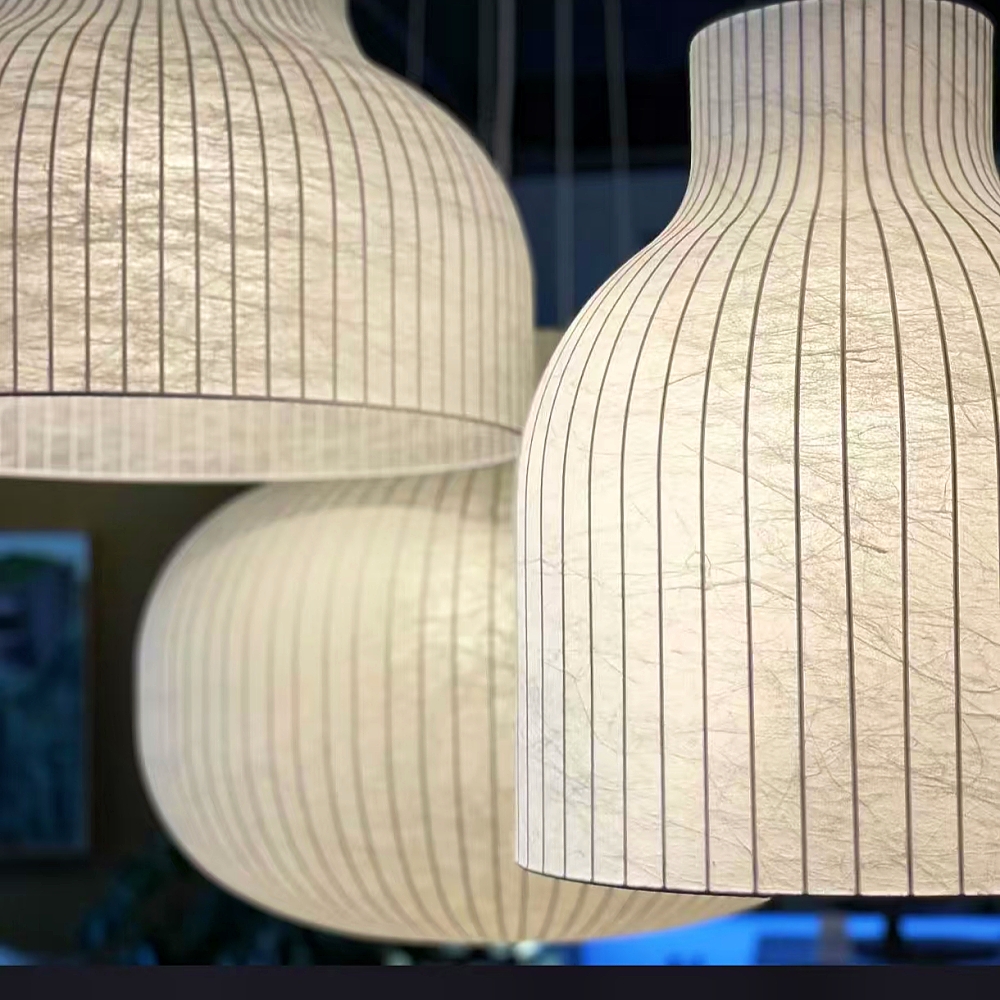 Handmade Elegant Fabric Pendant Lamp Unique Design Boho Chandelier for Cozy Living Rooms