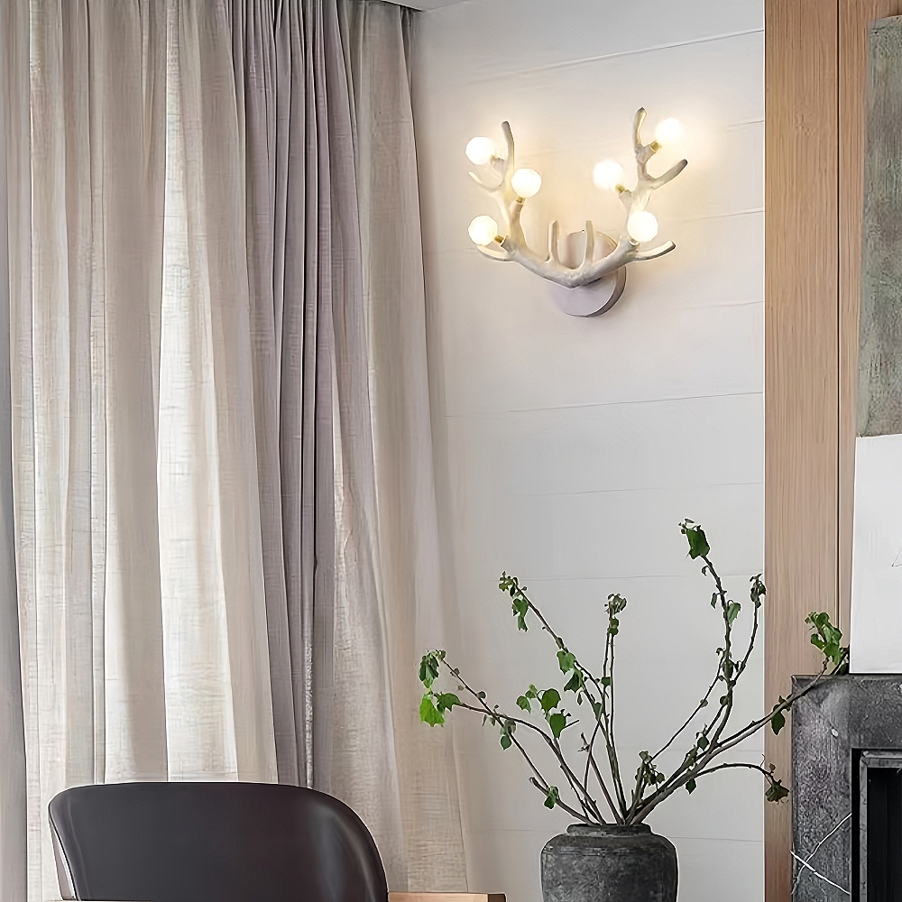 Nordic Creative Imitation Deer Horn Art  Atmosphere Wall Lamp