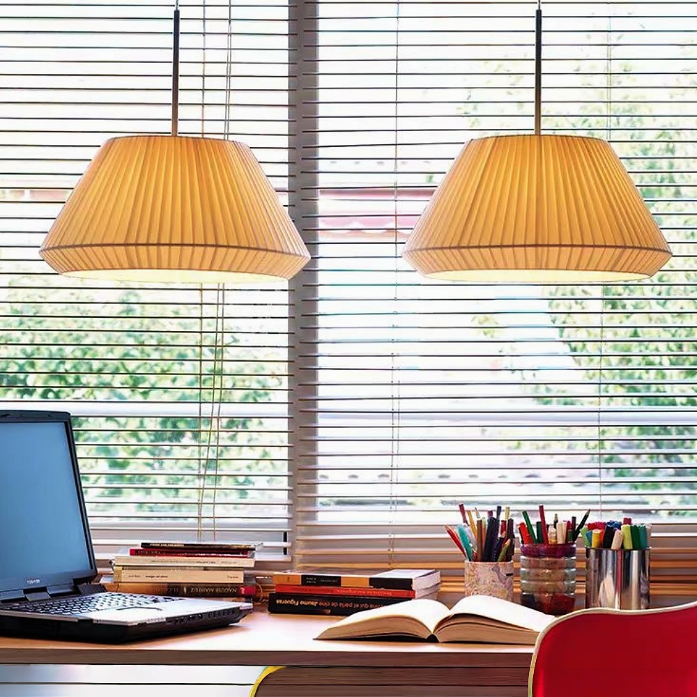 Modern Minimalist Pleated Fabric Pendant Light