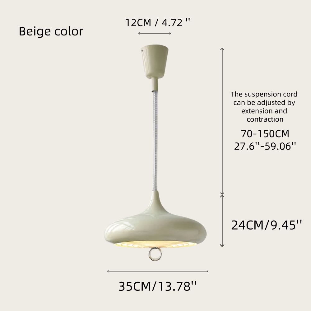 Bauhaus Retro Style Adjustable Solid Color Iron Pendant Light