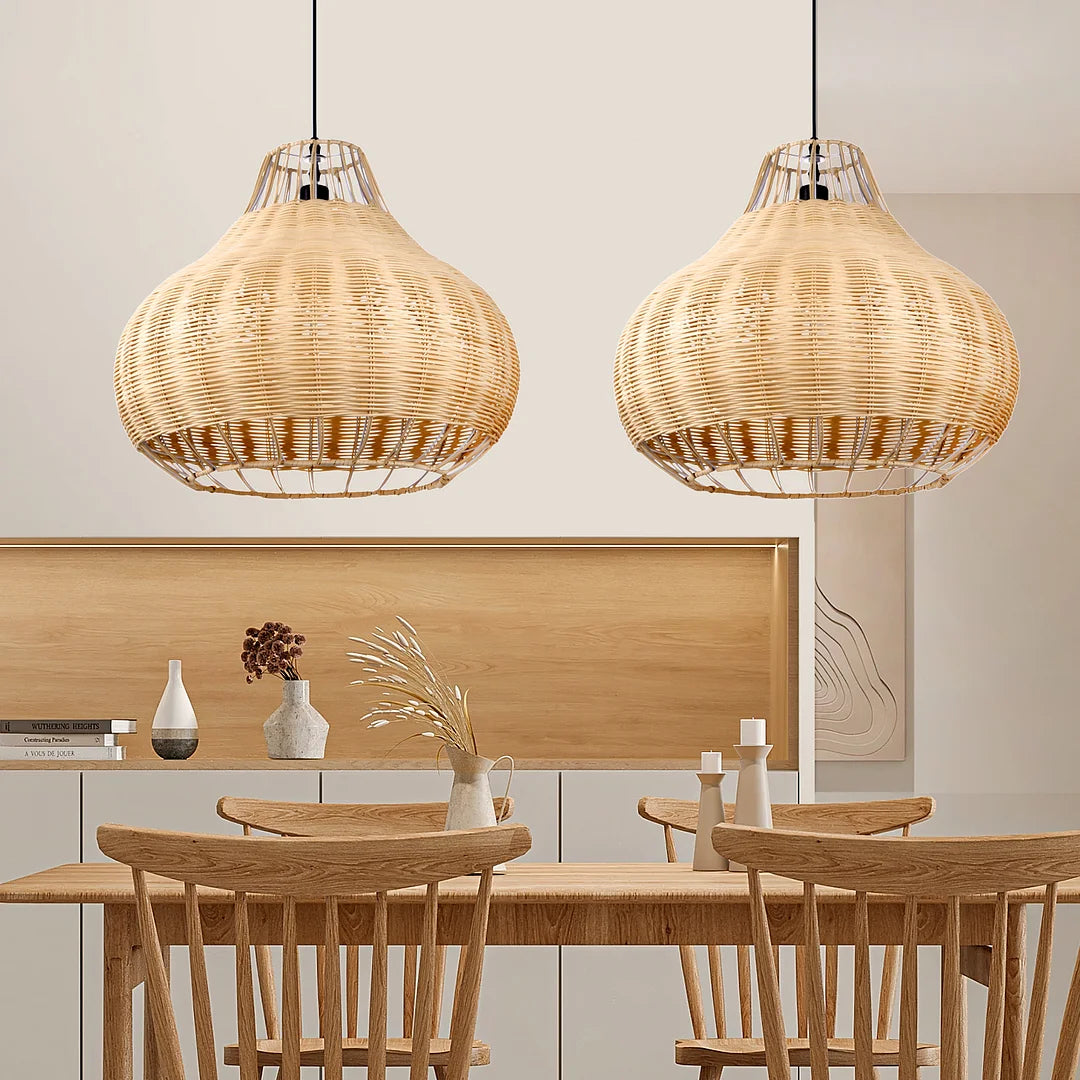 Handwoven Rattan Wicker Pendant Lampshade