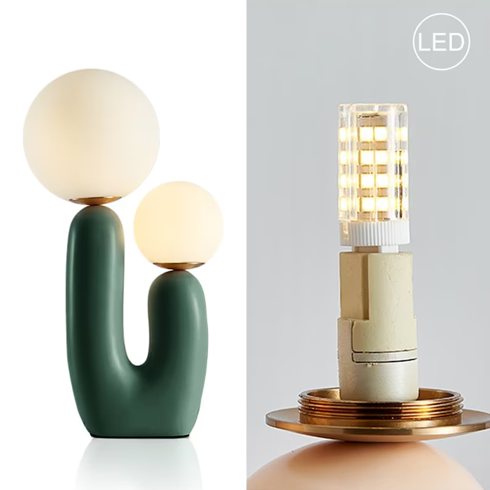 Nordic Green Table Lamp Danish Resin Bedside Lamp for Bedroom