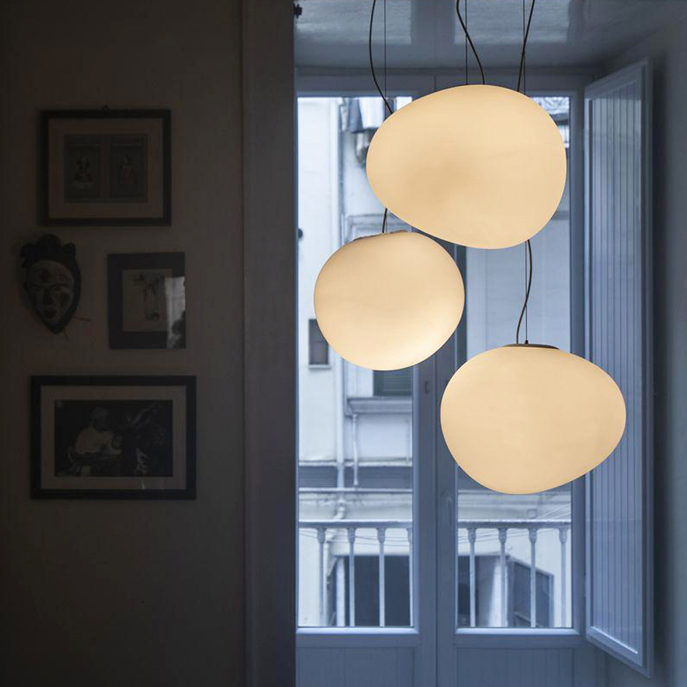 Danish Creative Pebble Chandelier Loft Apartment Duplex Spiral Staircase Pendant Light