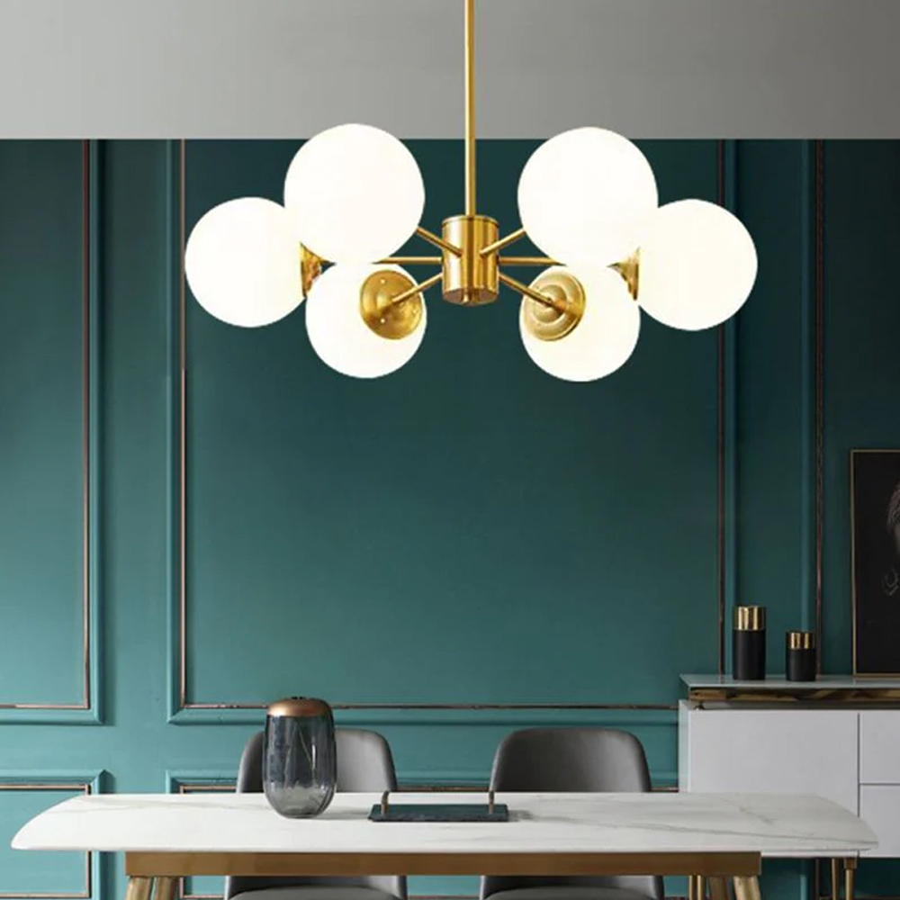 8-light Sputnik Gold Chandelier Brass Ceiling Light