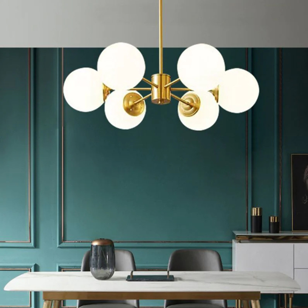 8-light Sputnik Gold Chandelier Brass Ceiling Light