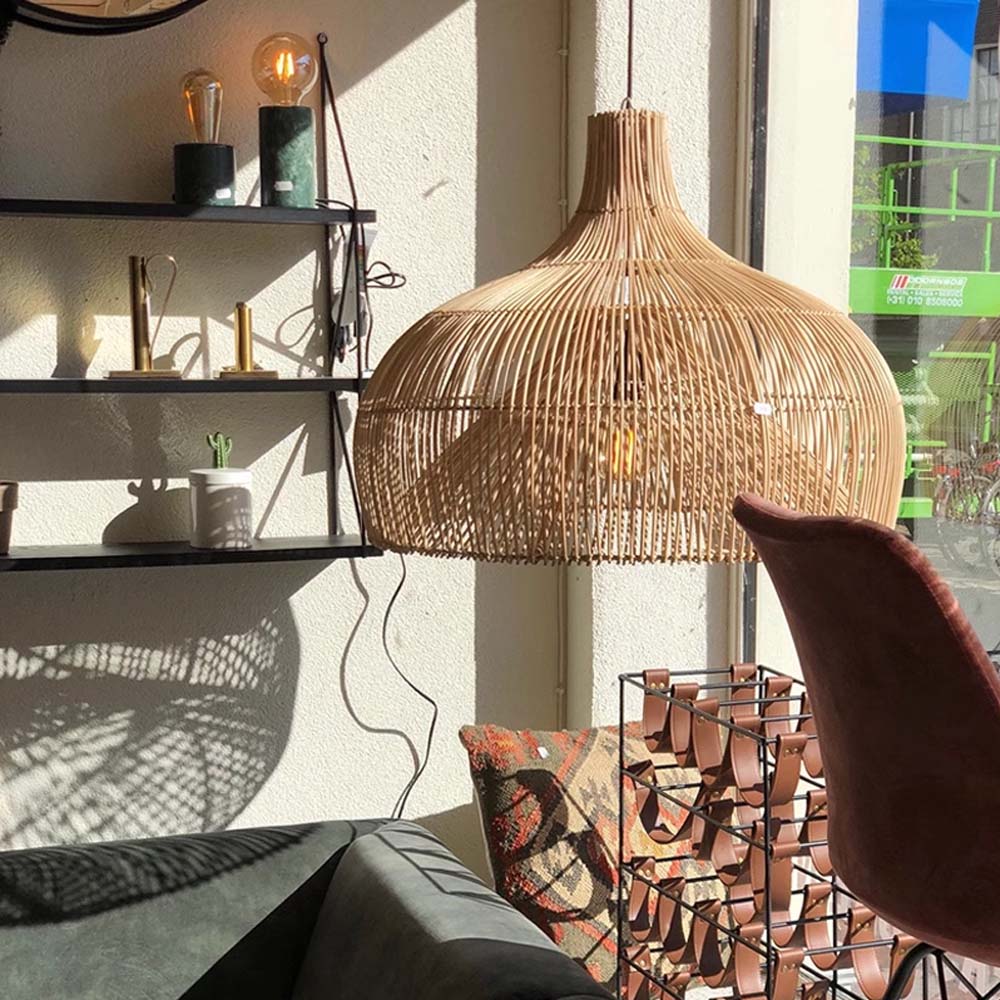 Boho Large Handmade Rattan Pendant Light