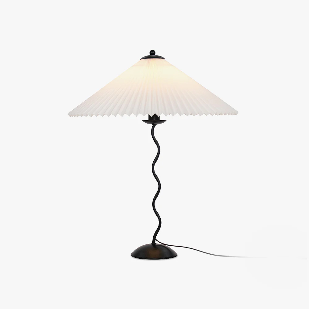Modern Squiggle Table Lamp Pleated Umbrella Desk Lamp