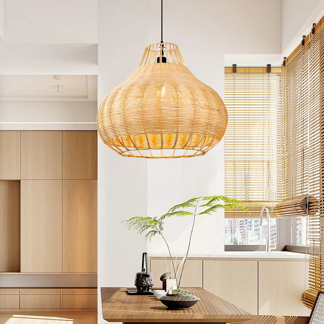 Handwoven Rattan Wicker Pendant Lampshade