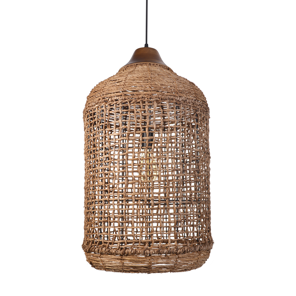 Oversize Wabi-sabi Kitchen Island Light Large Rattan Pendant Light Fixtures