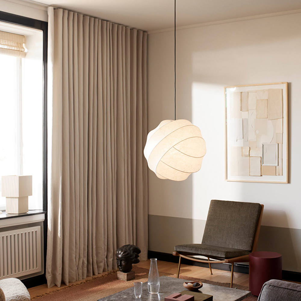 Wabi Sabi Living Room Decorative Lighting Japanese Silk Fabric Pendant Light