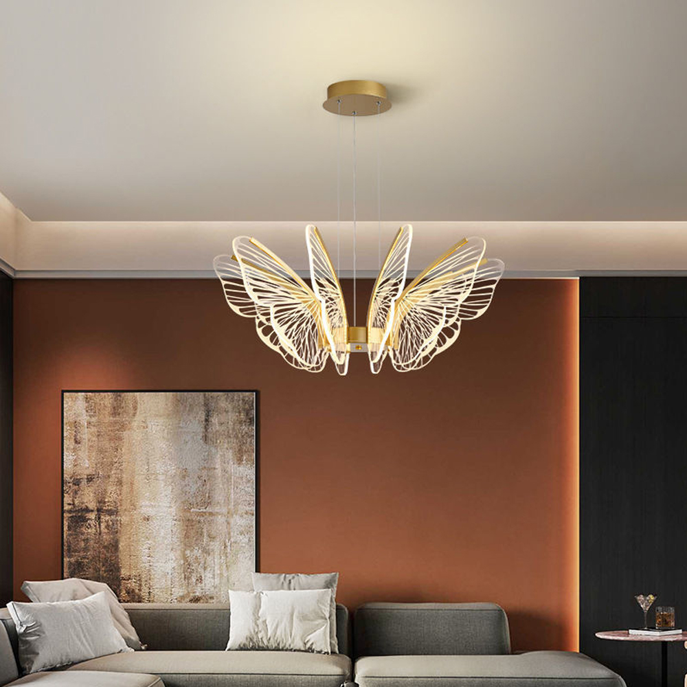 Luxury Postmodern Butterfly Chandelier Living Room Nordic Style Pendant Light