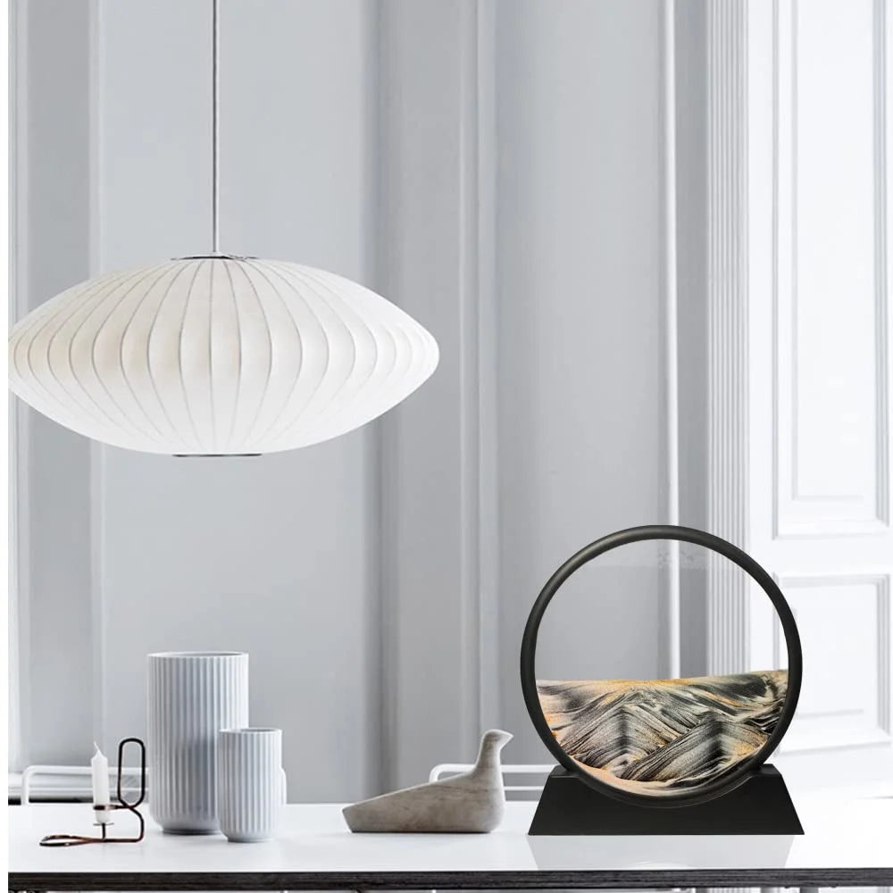 Modern Fabric Saucer Suspension White Pendant Light
