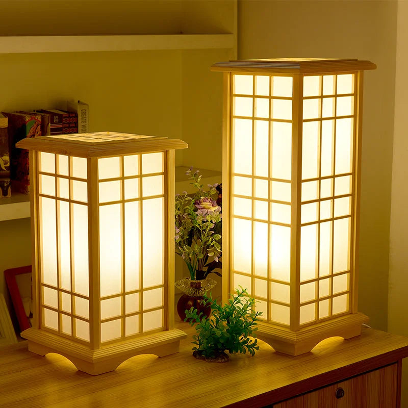 Japanese on sale wooden lamp