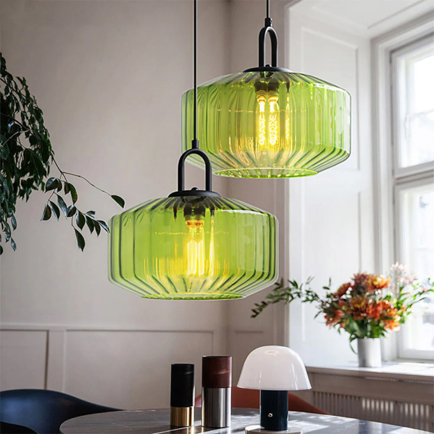 Modern Stained Glass Pendant Light Farmhouse Living Room Chandeliers