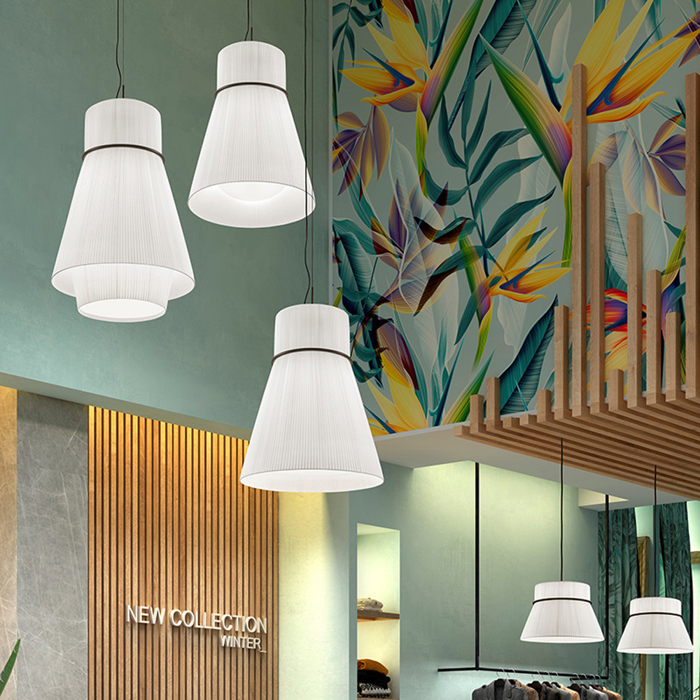 Designer Commercial Decorative Fabric Chandelier Modern Japanese-style Restaurant Hanging Lamp