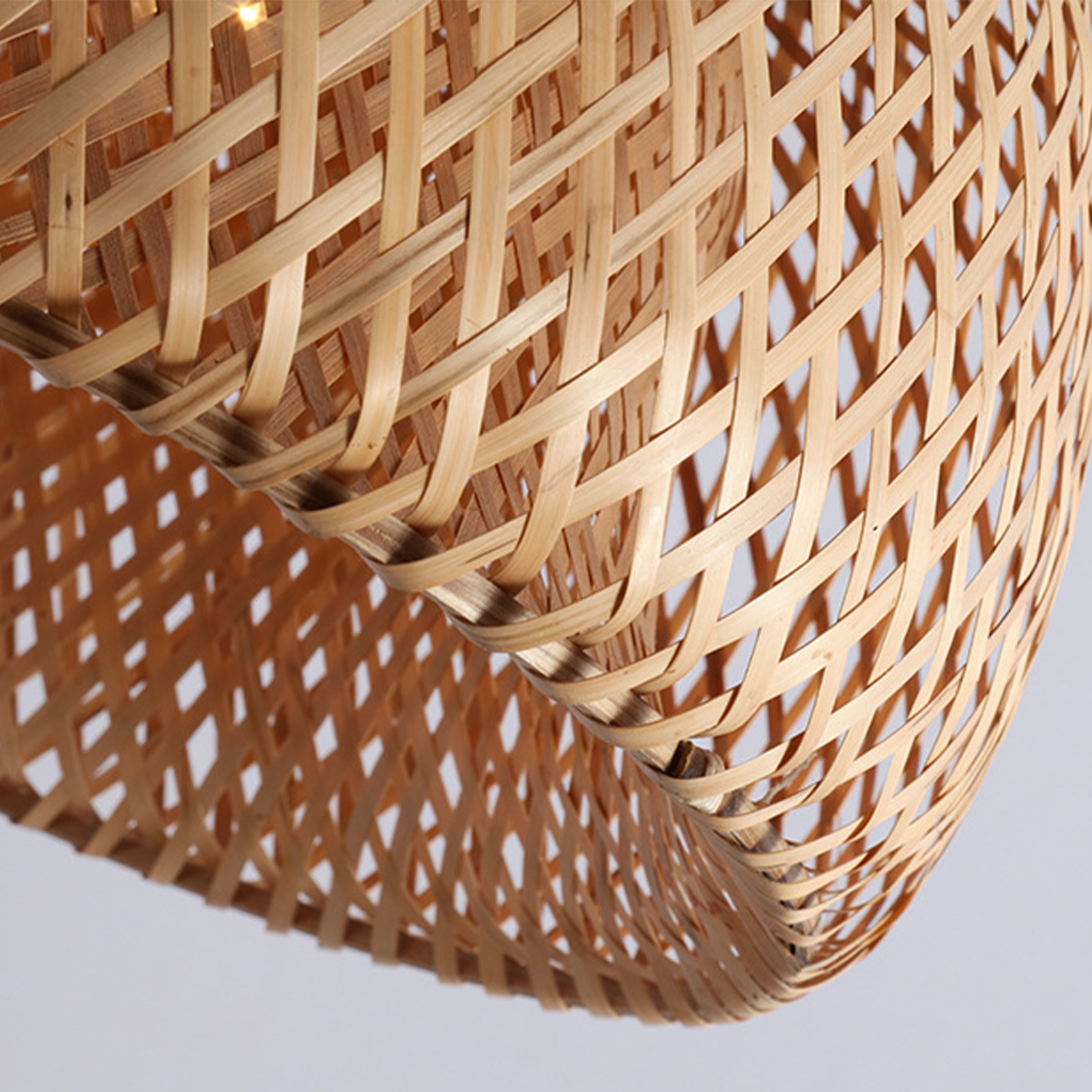 Handwoven Bamboo Ceiling Light Shade Flush Mount Lamp