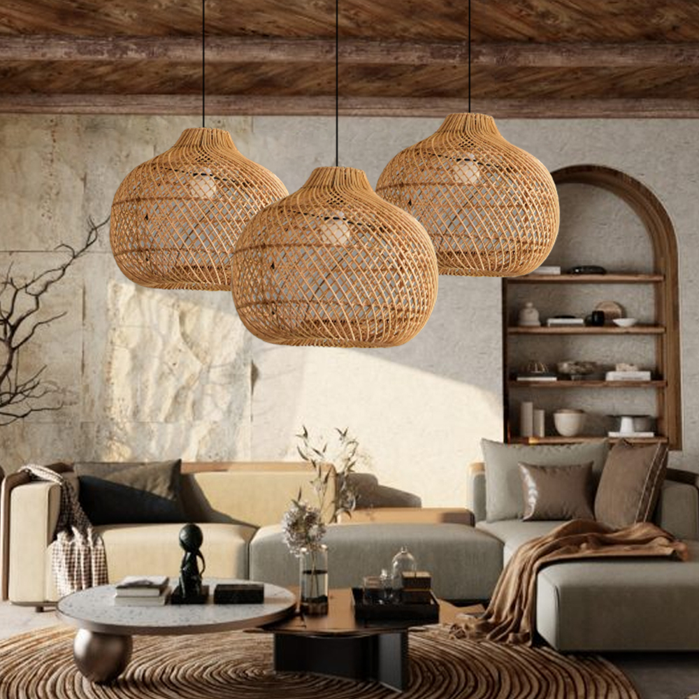 Vintage fresh and high-quality handmade rattan pendant Light