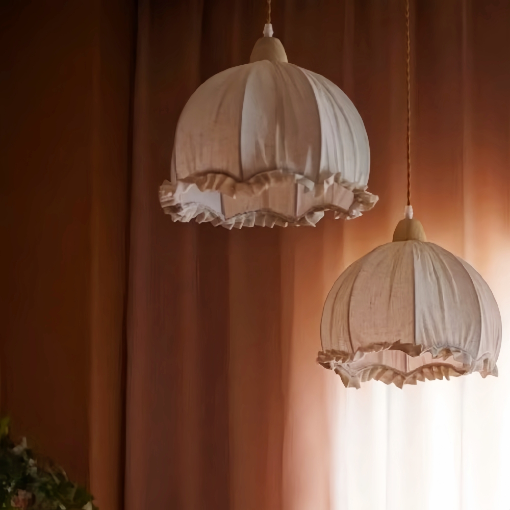 Minimalist Cotton Linen Fabric Chandelier Japanese-style Retro Pendant Light