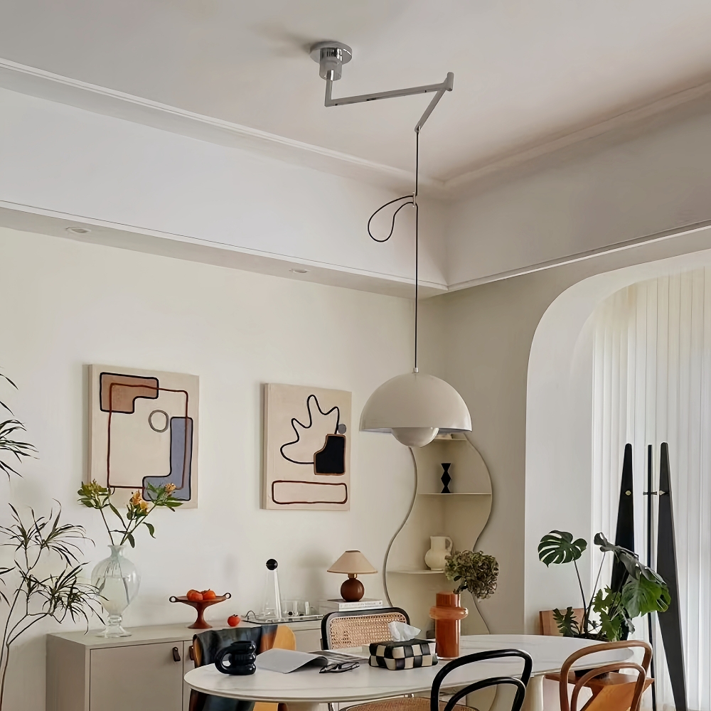 Adjustable Arm Metal Pendant Light Danish Flush Mount Flowerpot Dining Room Light