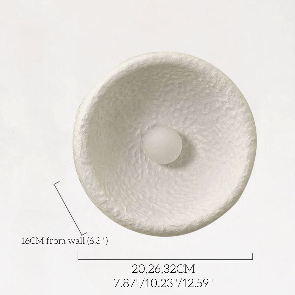 Wabi Sabi Style Retro White Resin Frosted Texture Wall Lamp