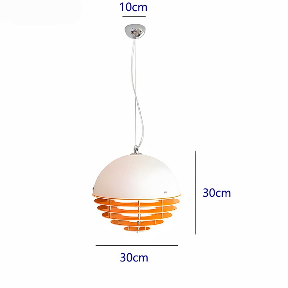 Vintage Bauhaus Sunset Orange Acrylic Pendant Bar Light Fixture