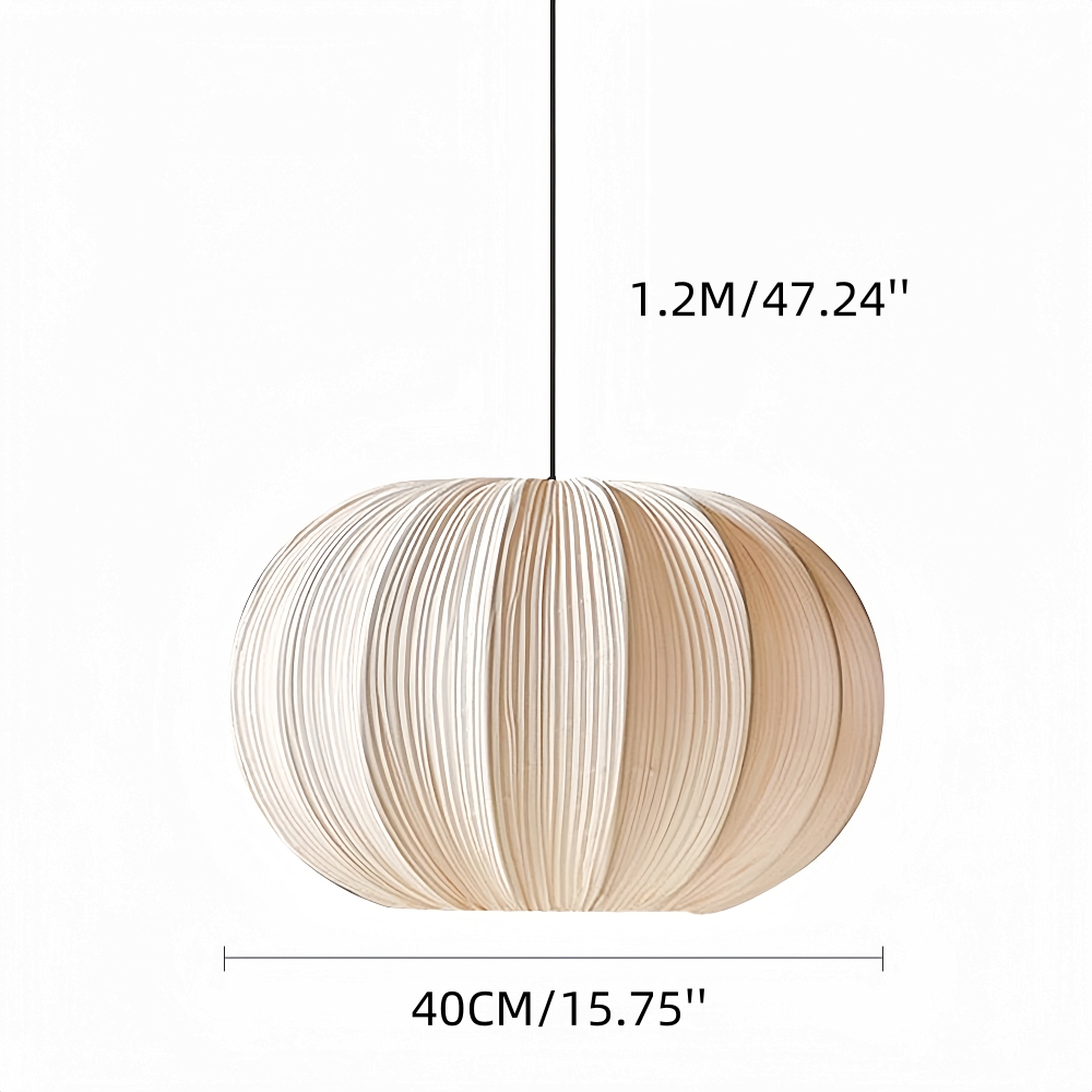 Wabi Sabi Style Retro Pleated Fabric Pendant Light