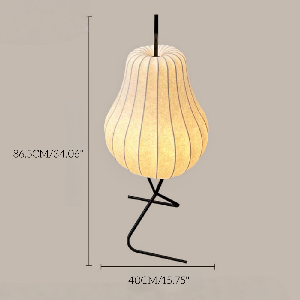 Modern Style Pear Shaped Silk Floor Lamp Creative Living Room Lighting Decoration