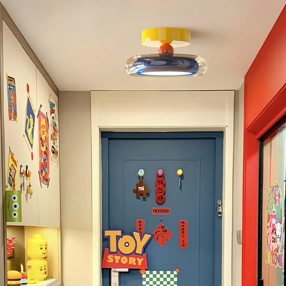 Modern Style Memphis Hallway Glass Ceiling Light