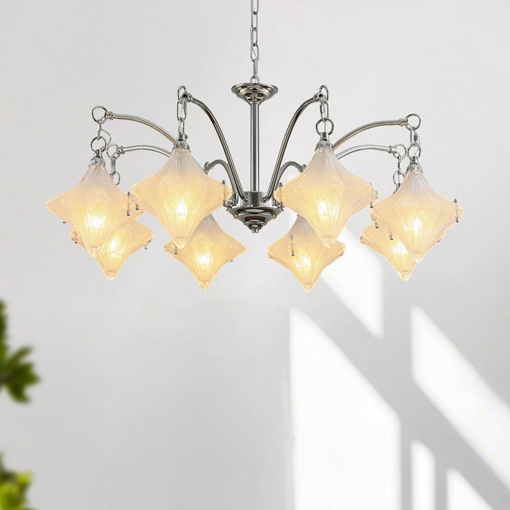 French-Style Murano Retro Star Glass Chandelier