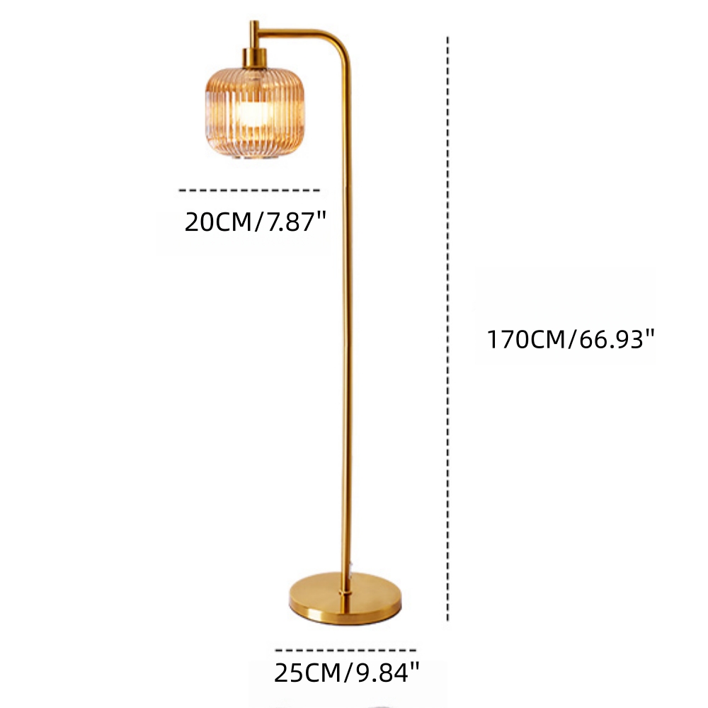 Vintage Green Glass Floor Lamp Water Ripple Light Shadow Effect