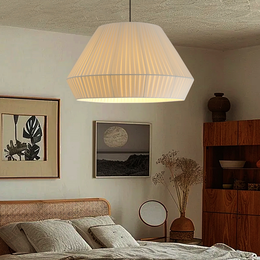 Modern Minimalist Pleated Fabric Pendant Light