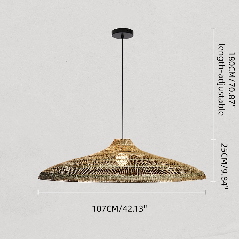 Handwoven Natural Water Hyacinth Pendant Lamp