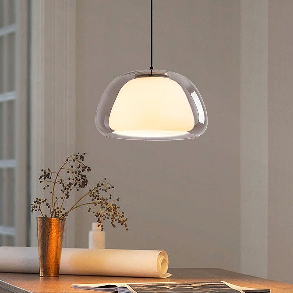 Modern Organic Glass Dome Pendant Light