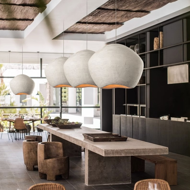 Japanese Minimalist Resin Chandelier Wabi-sabi B&B Dining Room Pendant Light