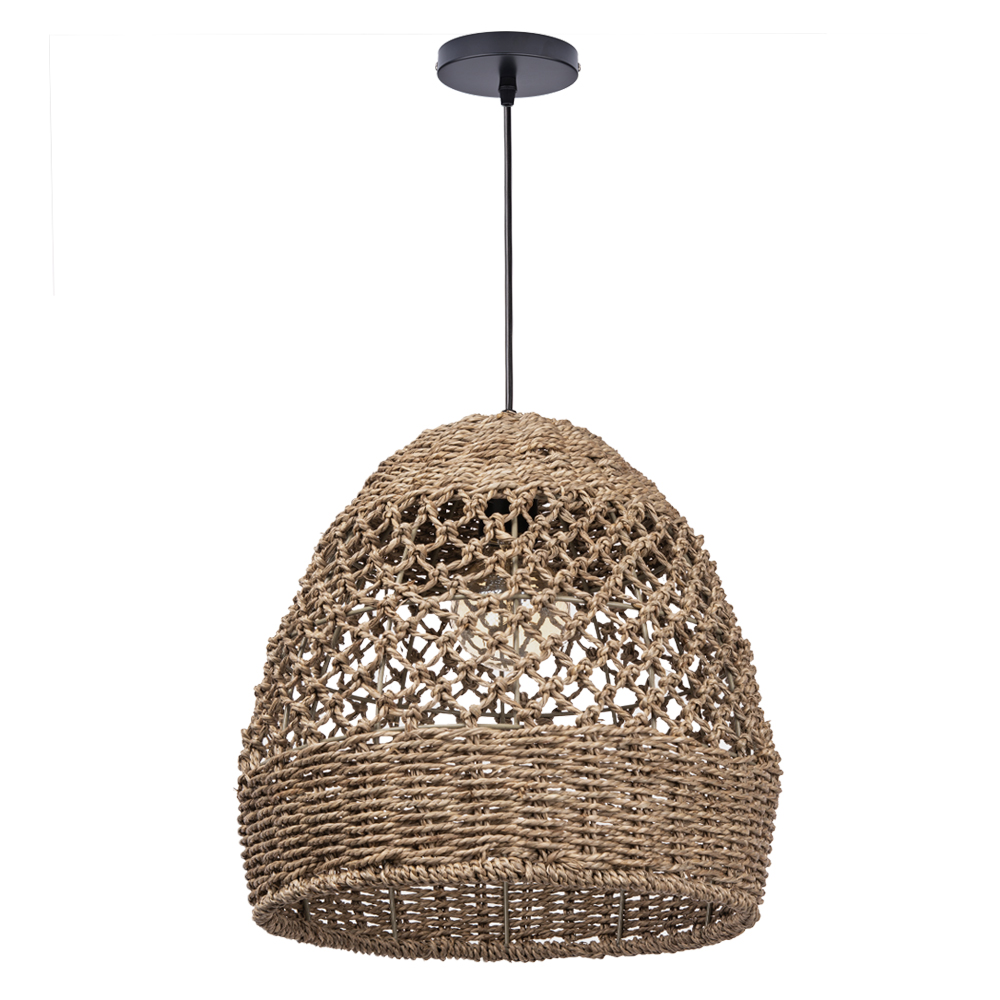 Natural Seagrass Lampshade Rattan Pendant Light Handmade Lamp Fixture