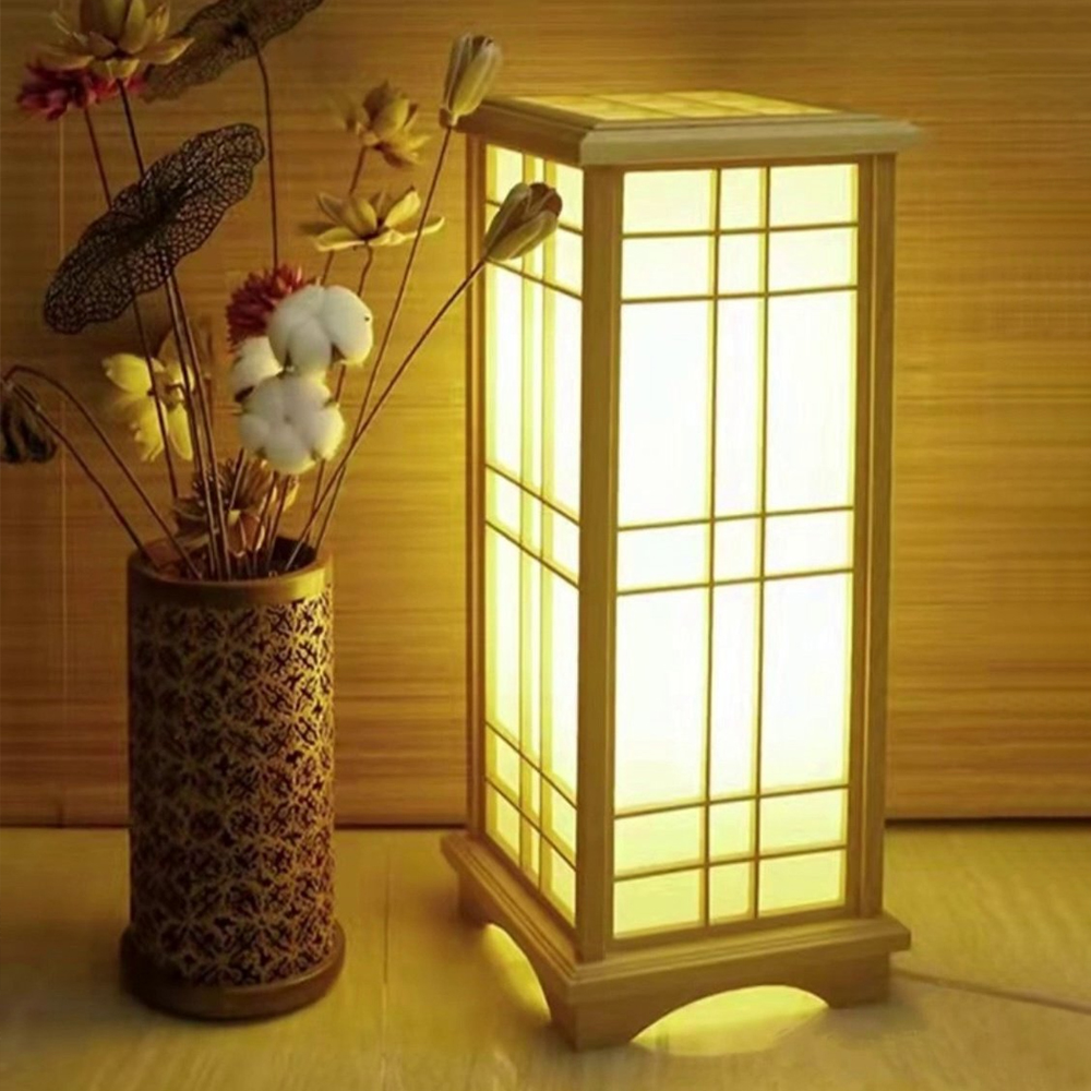 Japanese Floor Lamp Wood Tatami Table Lamp For Bedroom