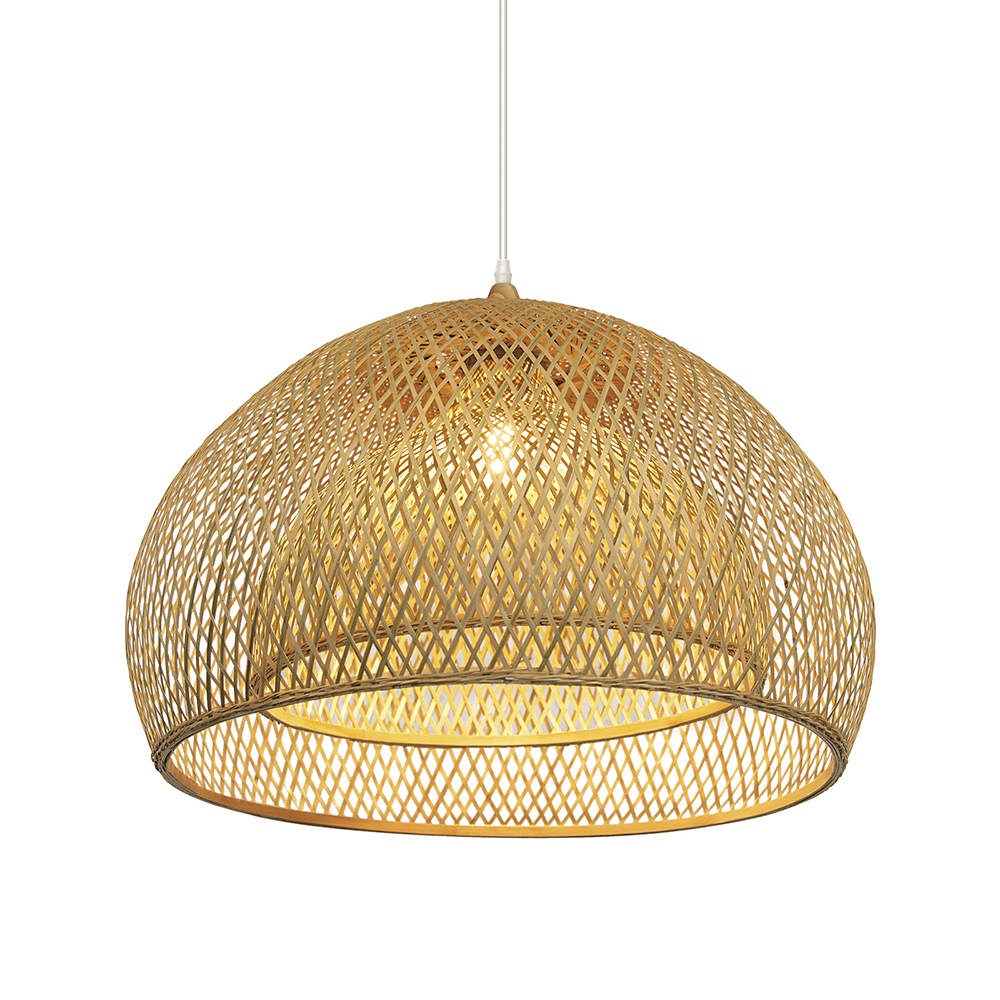 Handmade 2-Layer Bamboo Pendant Light Sustainable Ceiling Light Shades