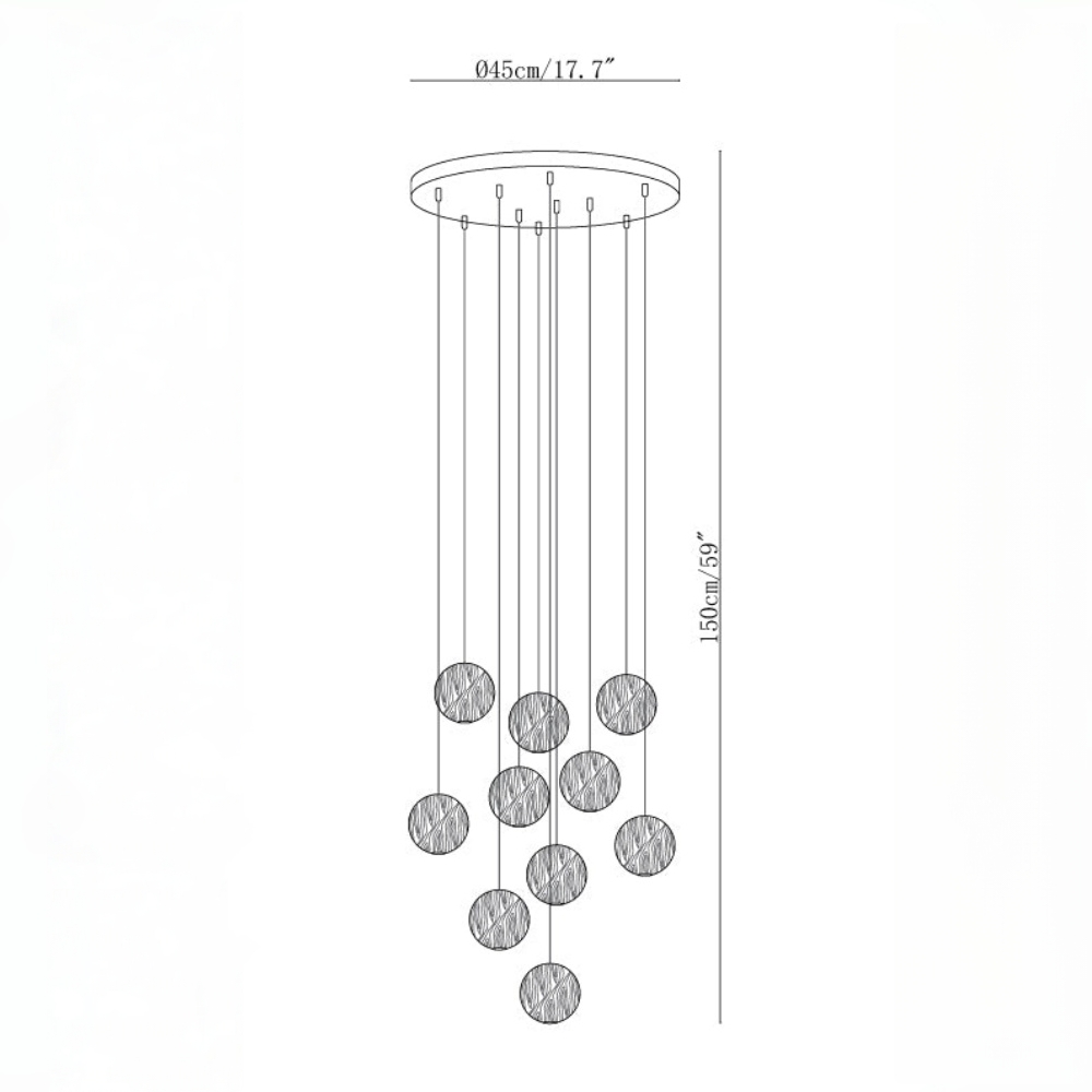 Nordic Wooden Spherical Cluster Pendant Light